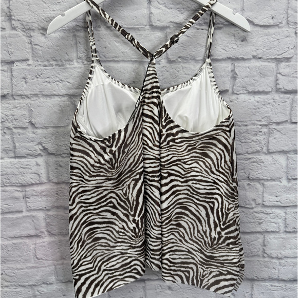 Coco Reef Womens Mesh Underwire Bra Tankini Top Size 38C Animal Stripe New - Picture 6 of 8